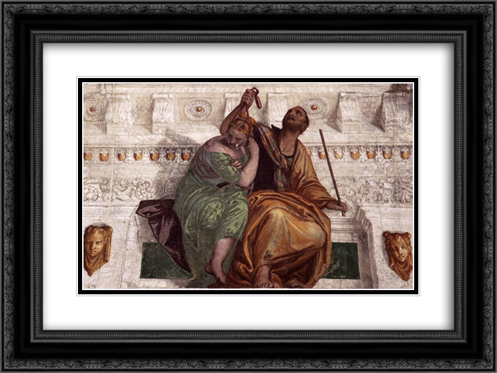 Nemesis 24x18 Black Ornate Wood Framed Art Print Poster with Double Matting by Veronese, Paolo