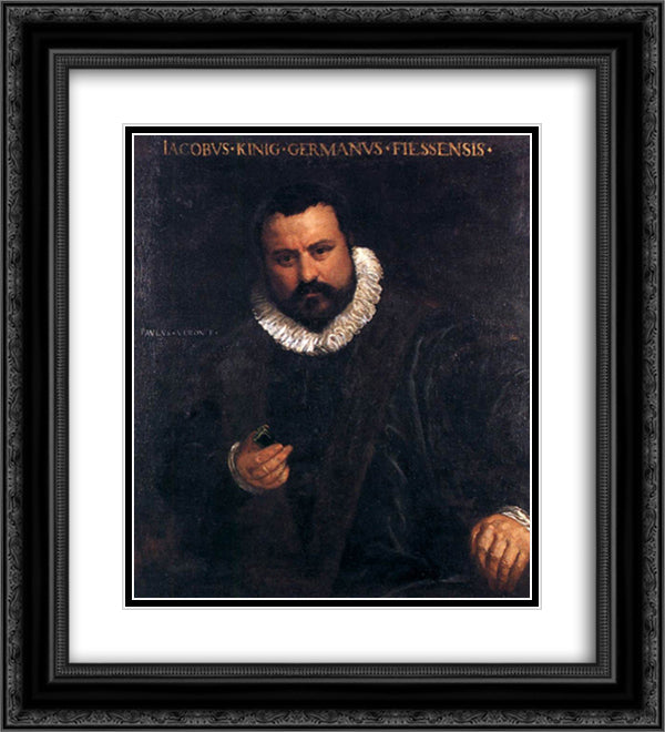 Portrait of Johann Jakob 20x22 Black Ornate Wood Framed Art Print Poster with Double Matting by Veronese, Paolo