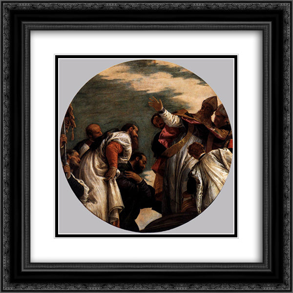 St Nicholas Named Bishop of Myra 20x20 Black Ornate Wood Framed Art Print Poster with Double Matting by Veronese, Paolo