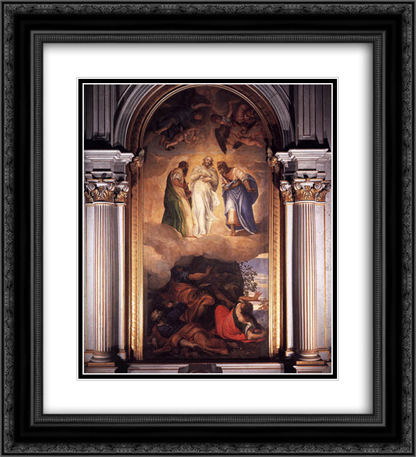 Transfiguration of Christ 20x22 Black Ornate Wood Framed Art Print Poster with Double Matting by Veronese, Paolo