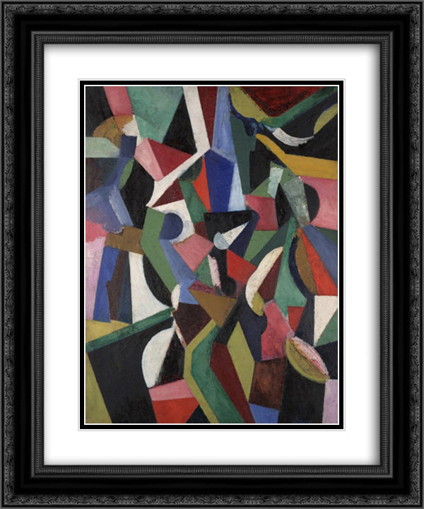 Composition I 20x24 Black Ornate Wood Framed Art Print Poster with Double Matting by Bruce, Patrick Henry