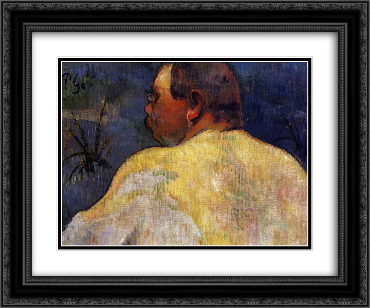 Captain Jacob 24x20 Black Ornate Wood Framed Art Print Poster with Double Matting by Gauguin, Paul