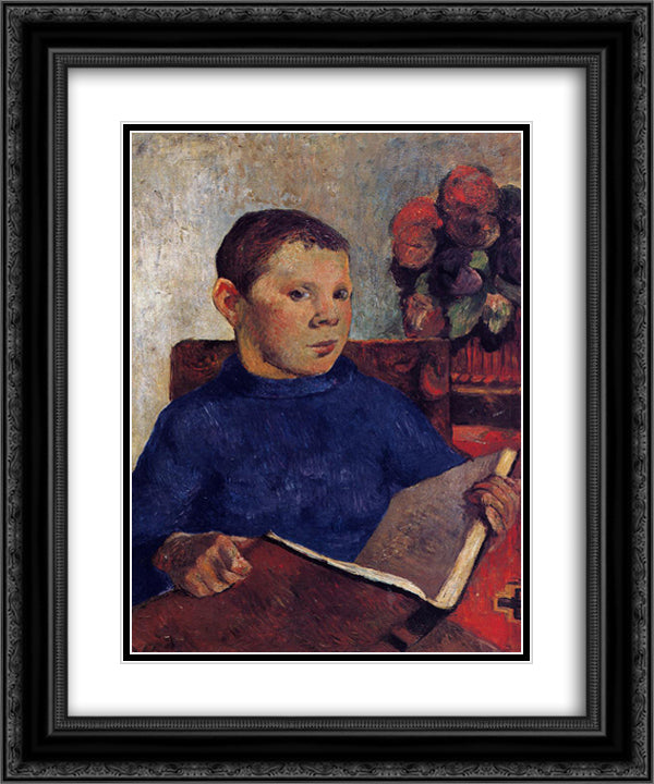 Clovis 20x24 Black Ornate Wood Framed Art Print Poster with Double Matting by Gauguin, Paul
