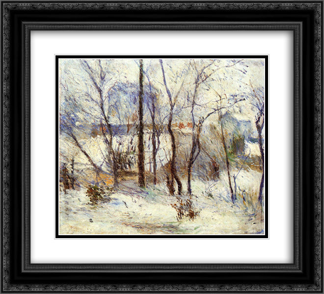 Garden under Snow 22x20 Black Ornate Wood Framed Art Print Poster with Double Matting by Gauguin, Paul