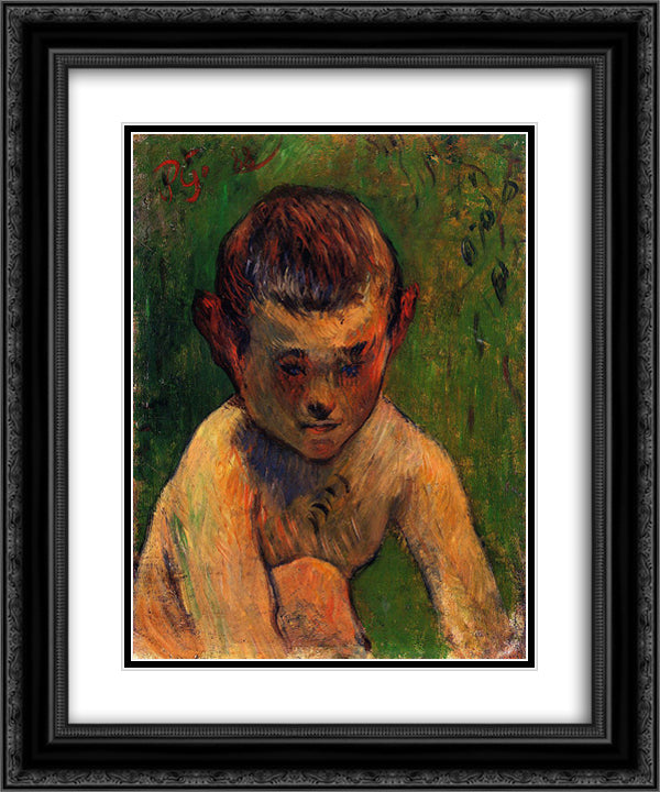 Little breton bather 20x24 Black Ornate Wood Framed Art Print Poster with Double Matting by Gauguin, Paul