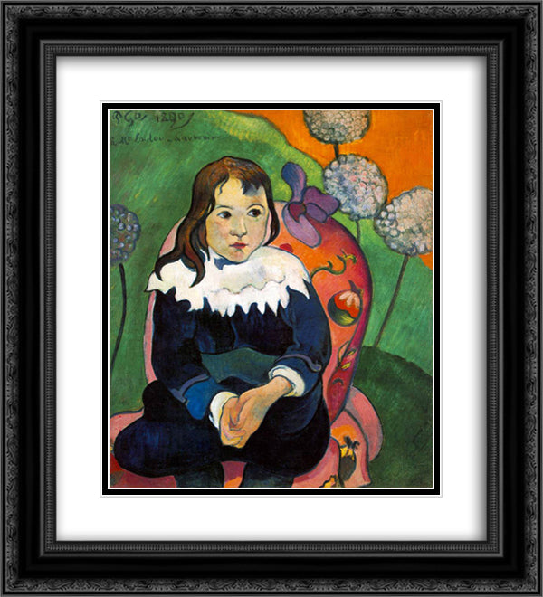M. Loulou 20x22 Black Ornate Wood Framed Art Print Poster with Double Matting by Gauguin, Paul