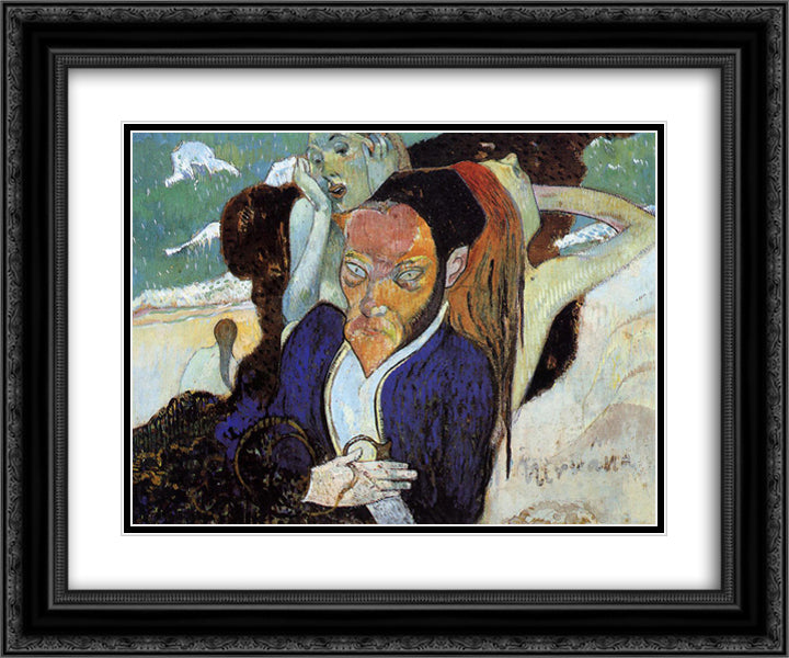 Nirvana, Portrait of Jacob Meyer de Haan 24x20 Black Ornate Wood Framed Art Print Poster with Double Matting by Gauguin, Paul
