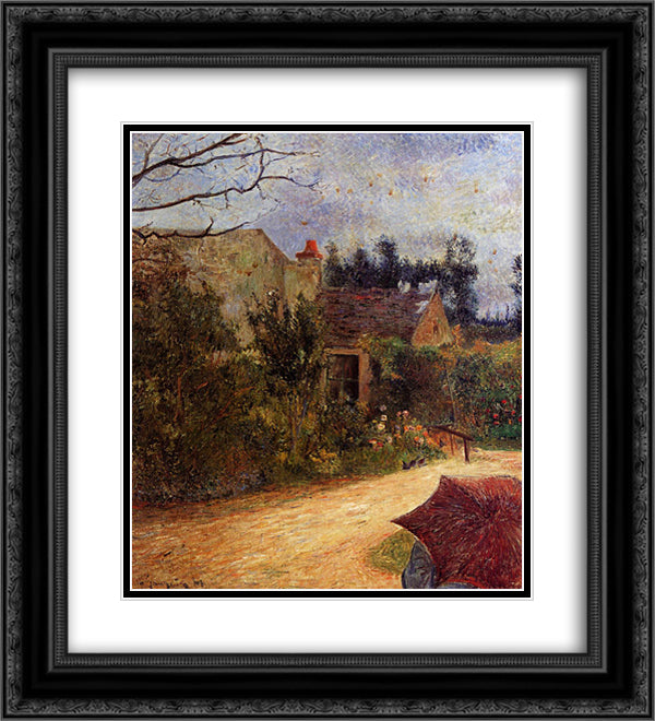 Pissarro's Garden, Pontoise 20x22 Black Ornate Wood Framed Art Print Poster with Double Matting by Gauguin, Paul