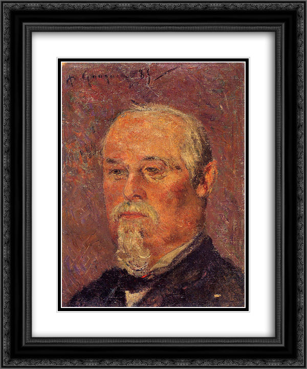 Portrait of Philibert Favre 20x24 Black Ornate Wood Framed Art Print Poster with Double Matting by Gauguin, Paul