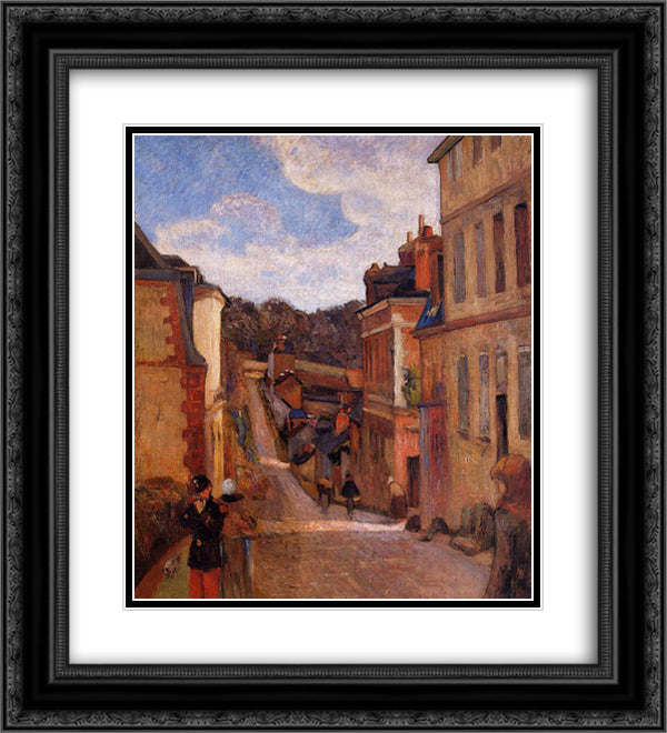 Rue Jouvenet, Rouen 20x22 Black Ornate Wood Framed Art Print Poster with Double Matting by Gauguin, Paul