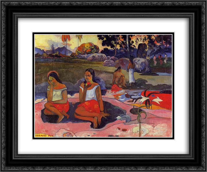 Sacred Spring 24x20 Black Ornate Wood Framed Art Print Poster with Double Matting by Gauguin, Paul