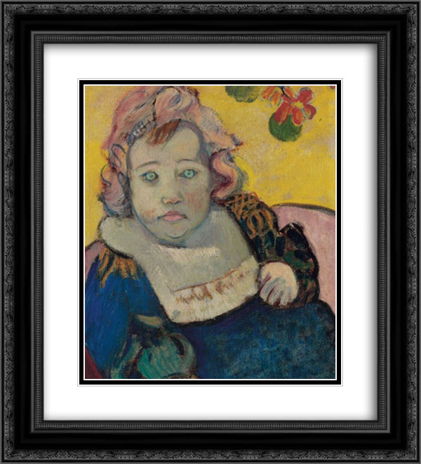 The child 20x22 Black Ornate Wood Framed Art Print Poster with Double Matting by Gauguin, Paul