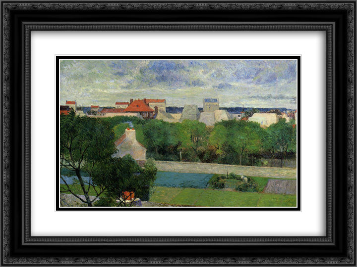 The market gardens of Vaugirard 24x18 Black Ornate Wood Framed Art Print Poster with Double Matting by Gauguin, Paul