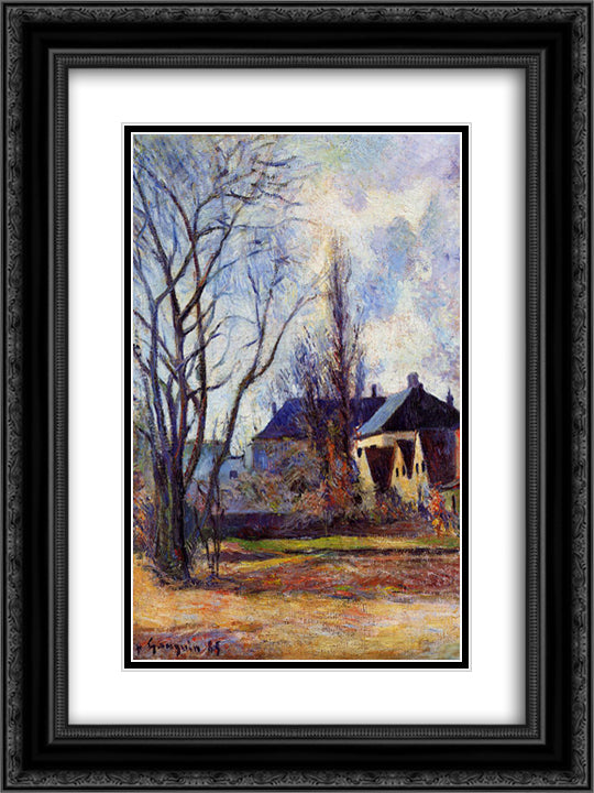Winter's end 18x24 Black Ornate Wood Framed Art Print Poster with Double Matting by Gauguin, Paul