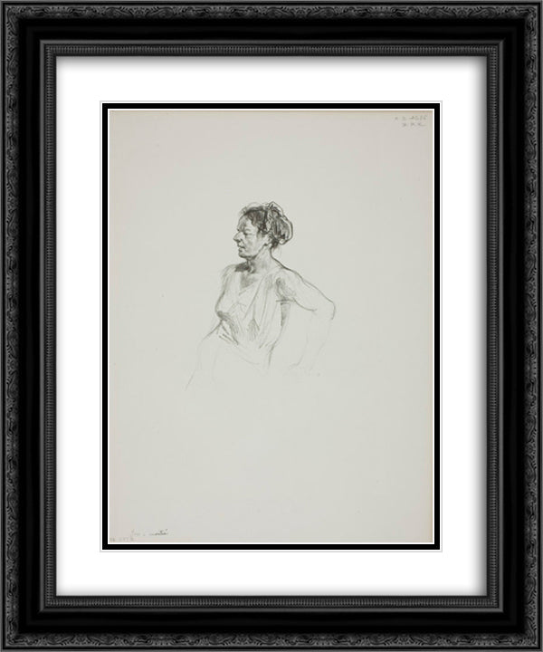 Untitled (half drunk) 20x24 Black Ornate Wood Framed Art Print Poster with Double Matting by Gavarni, Paul