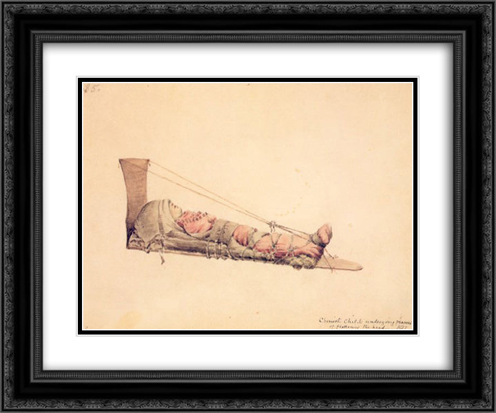 Flathead Child 24x20 Black Ornate Wood Framed Art Print Poster with Double Matting by Kane, Paul