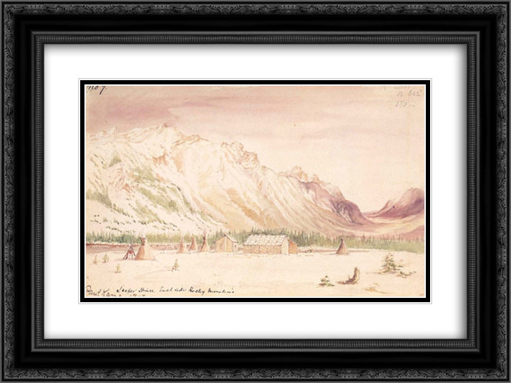 Jasper House 24x18 Black Ornate Wood Framed Art Print Poster with Double Matting by Kane, Paul