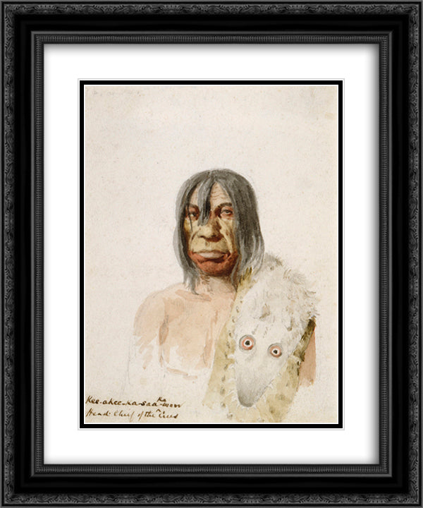 Kee-akee-ka-saa-ka-wow 20x24 Black Ornate Wood Framed Art Print Poster with Double Matting by Kane, Paul