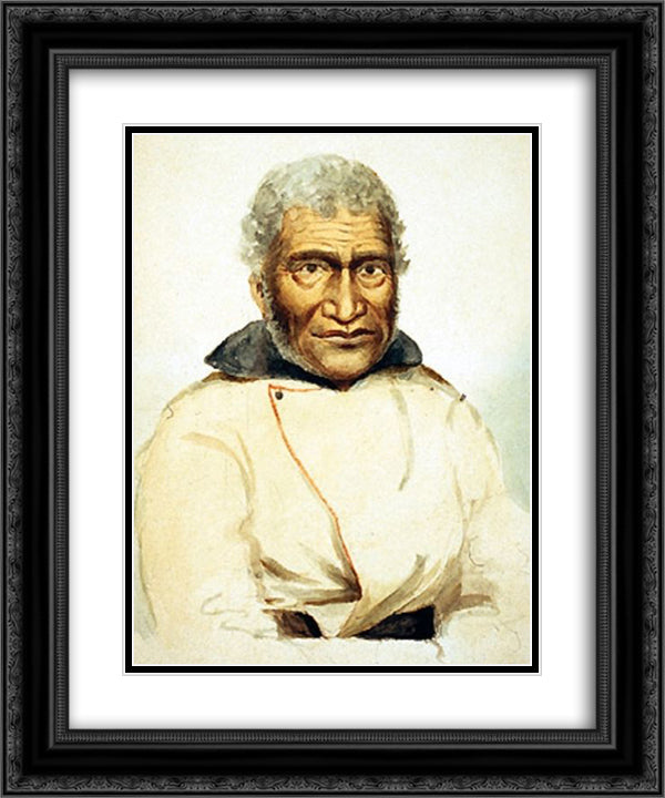 Old Cox, Sandwich Islander 20x24 Black Ornate Wood Framed Art Print Poster with Double Matting by Kane, Paul