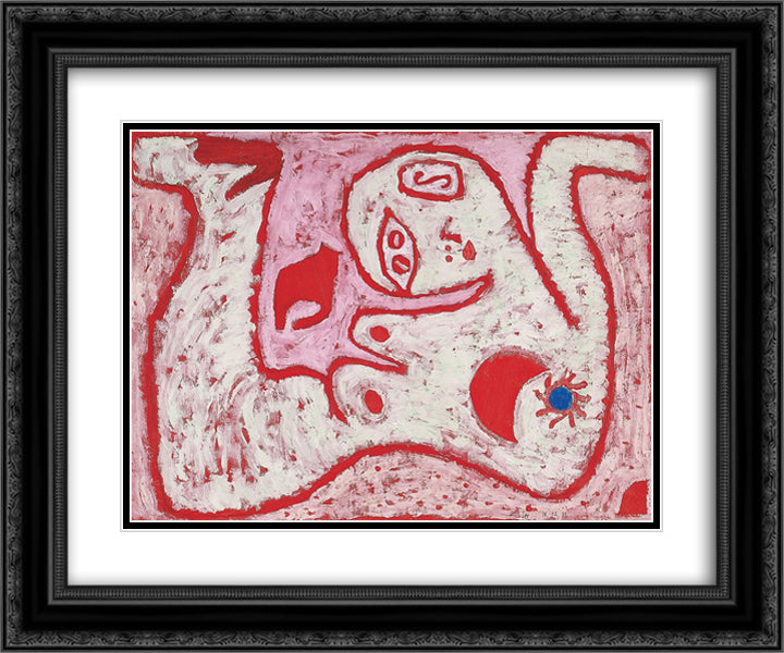 A woman for Gods 24x20 Black Ornate Wood Framed Art Print Poster with Double Matting by Klee, Paul