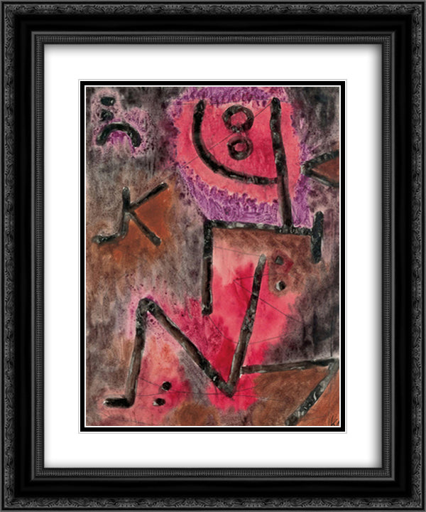 After annealing 20x24 Black Ornate Wood Framed Art Print Poster with Double Matting by Klee, Paul