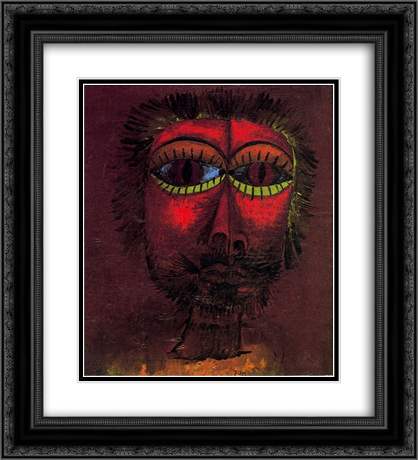 Bandit's head 20x22 Black Ornate Wood Framed Art Print Poster with Double Matting by Klee, Paul