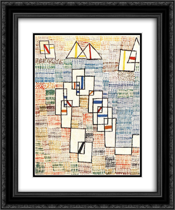 Cote de provence 20x24 Black Ornate Wood Framed Art Print Poster with Double Matting by Klee, Paul