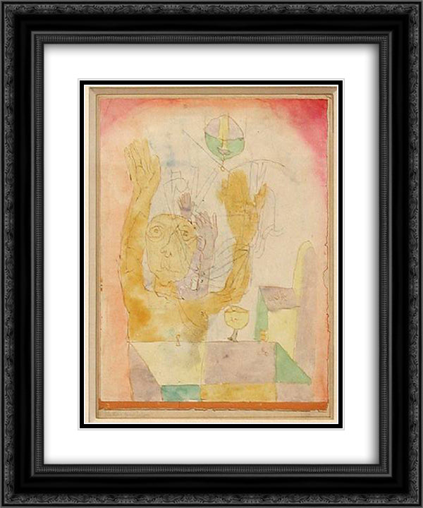 Enlightenment of two Sectie 20x24 Black Ornate Wood Framed Art Print Poster with Double Matting by Klee, Paul