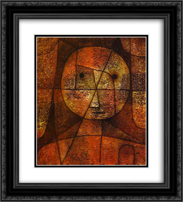 Gauze 20x22 Black Ornate Wood Framed Art Print Poster with Double Matting by Klee, Paul