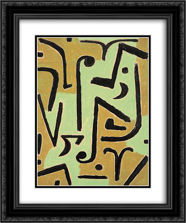 Halme 20x24 Black Ornate Wood Framed Art Print Poster with Double Matting by Klee, Paul
