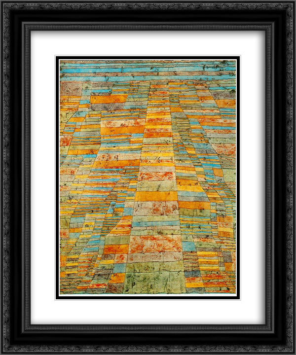 Highway and byways 20x24 Black Ornate Wood Framed Art Print Poster with Double Matting by Klee, Paul