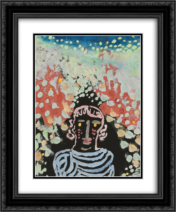 Likeness in the bower 20x24 Black Ornate Wood Framed Art Print Poster with Double Matting by Klee, Paul