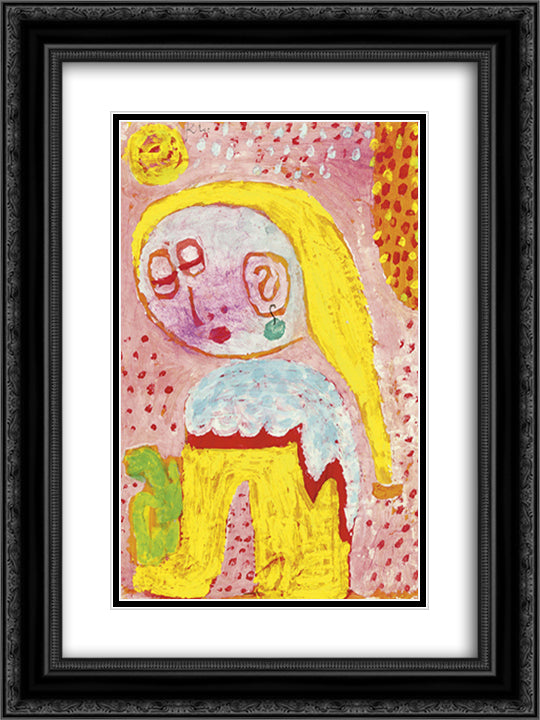 Magdalena before the conversion 18x24 Black Ornate Wood Framed Art Print Poster with Double Matting by Klee, Paul