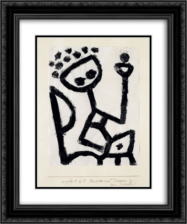 Mumon drunk falls into the chair 20x24 Black Ornate Wood Framed Art Print Poster with Double Matting by Klee, Paul