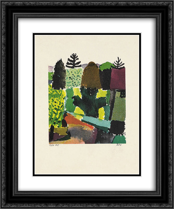 Park 20x24 Black Ornate Wood Framed Art Print Poster with Double Matting by Klee, Paul