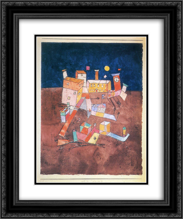 Part of G 20x24 Black Ornate Wood Framed Art Print Poster with Double Matting by Klee, Paul