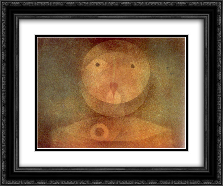 Pierrot Lunaire 24x20 Black Ornate Wood Framed Art Print Poster with Double Matting by Klee, Paul