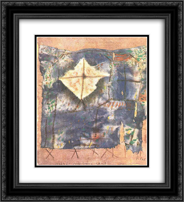 Ravaged land 20x22 Black Ornate Wood Framed Art Print Poster with Double Matting by Klee, Paul