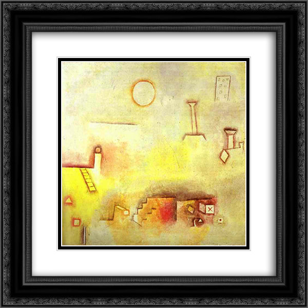 Reconstructing 20x20 Black Ornate Wood Framed Art Print Poster with Double Matting by Klee, Paul
