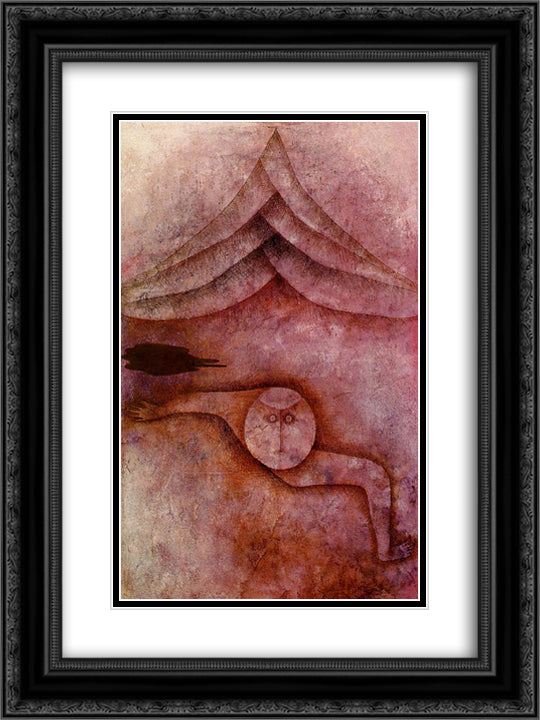 Refuge 18x24 Black Ornate Wood Framed Art Print Poster with Double Matting by Klee, Paul