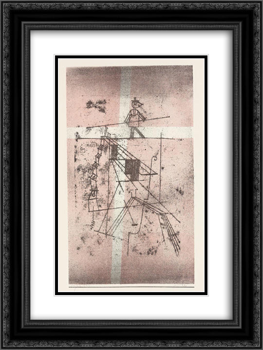 Rope dancer 18x24 Black Ornate Wood Framed Art Print Poster with Double Matting by Klee, Paul
