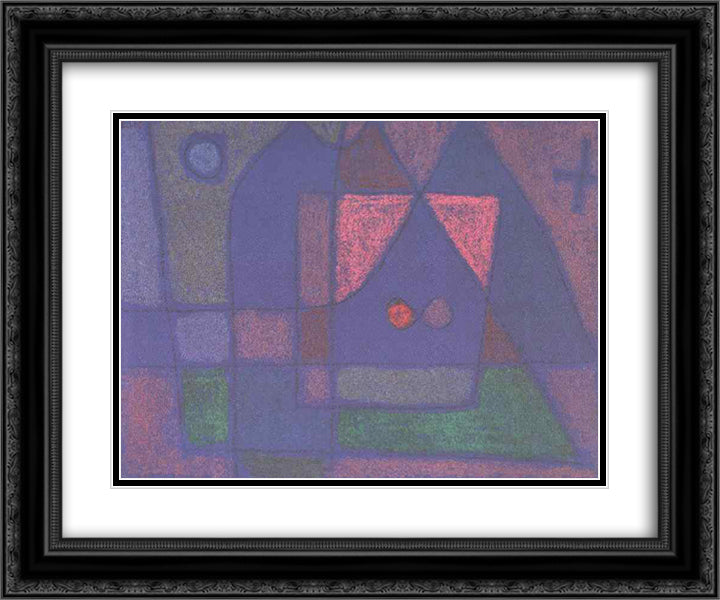Small room in Venice 24x20 Black Ornate Wood Framed Art Print Poster with Double Matting by Klee, Paul
