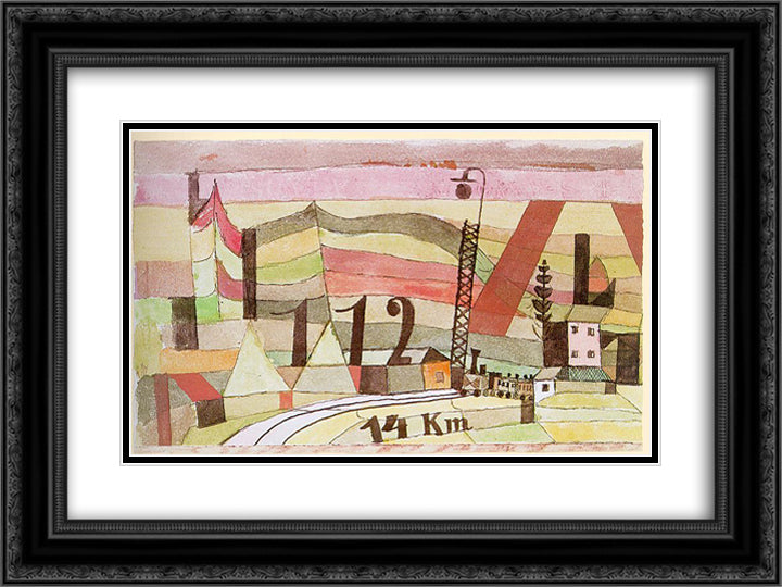 Station L 112 24x18 Black Ornate Wood Framed Art Print Poster with Double Matting by Klee, Paul