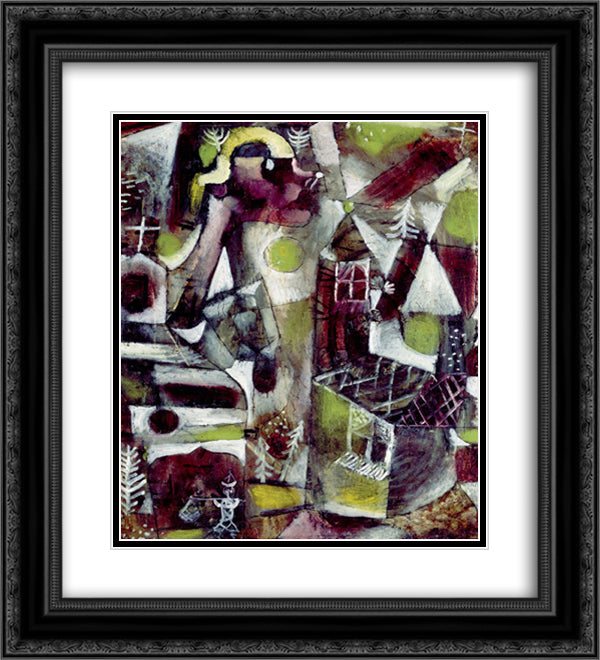 Swamp legend 20x22 Black Ornate Wood Framed Art Print Poster with Double Matting by Klee, Paul