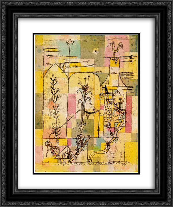 Tale of Hoffmann 20x24 Black Ornate Wood Framed Art Print Poster with Double Matting by Klee, Paul