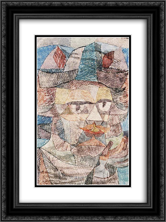 The last of the mercenaries 18x24 Black Ornate Wood Framed Art Print Poster with Double Matting by Klee, Paul