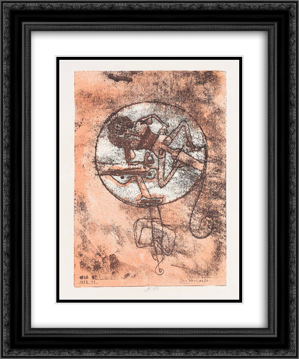 The lover 20x24 Black Ornate Wood Framed Art Print Poster with Double Matting by Klee, Paul