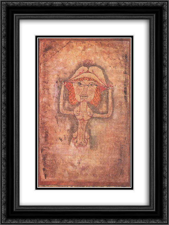 The singer L as Fioridigli 18x24 Black Ornate Wood Framed Art Print Poster with Double Matting by Klee, Paul