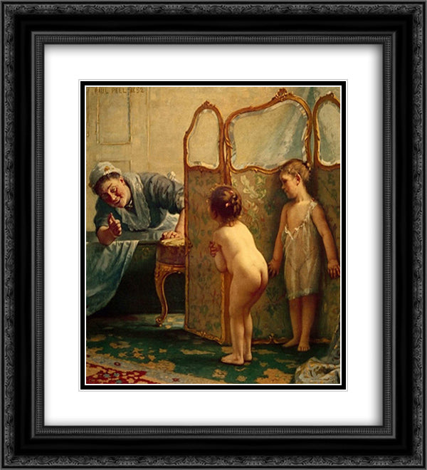 Before The Bath 20x22 Black Ornate Wood Framed Art Print Poster with Double Matting by Peel, Paul