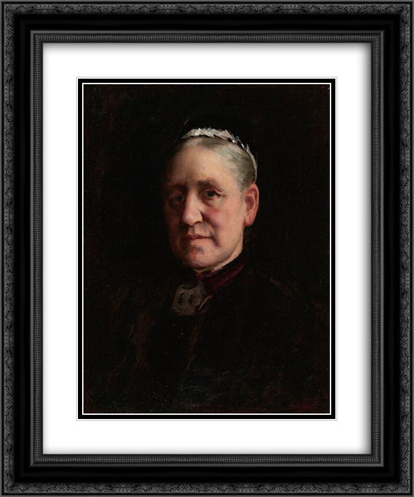 Portrait of Madam Verdier 20x24 Black Ornate Wood Framed Art Print Poster with Double Matting by Peel, Paul